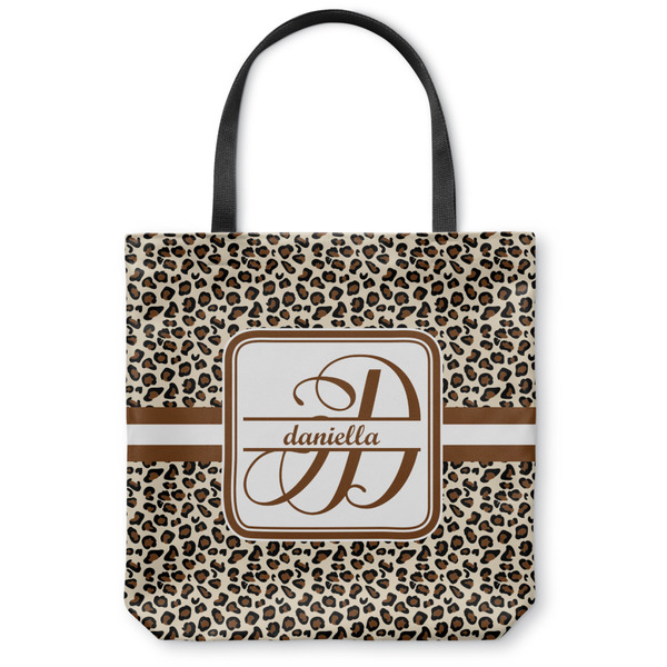 Custom Leopard Print Canvas Tote Bag - Medium - 16"x16" (Personalized)