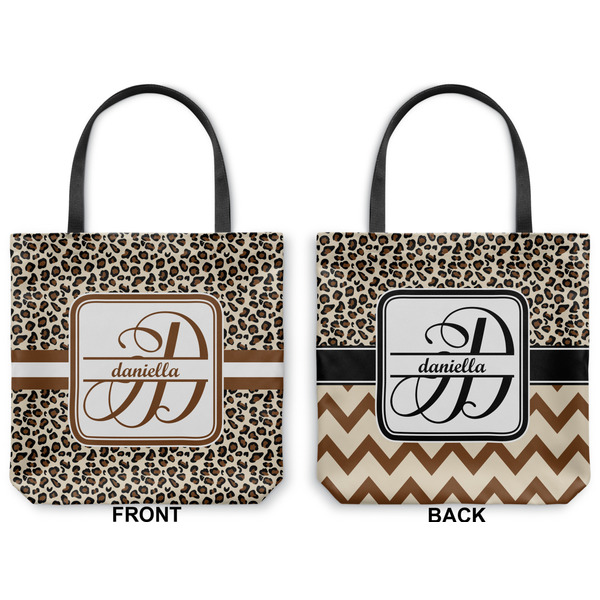 Leopard Print Canvas Tote - Front and Back