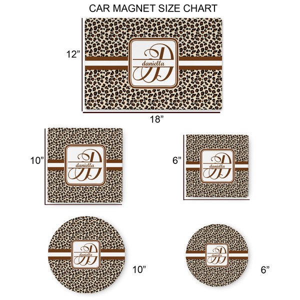 Leopard Print Car Magnets - SIZE CHART