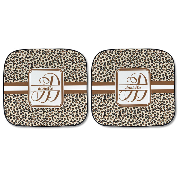 Leopard Print Car Sun Shades - FRONT