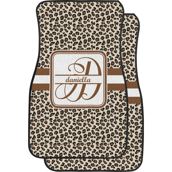 Custom Leopard Print Car Floor Mats (Front Seat) (Personalized)