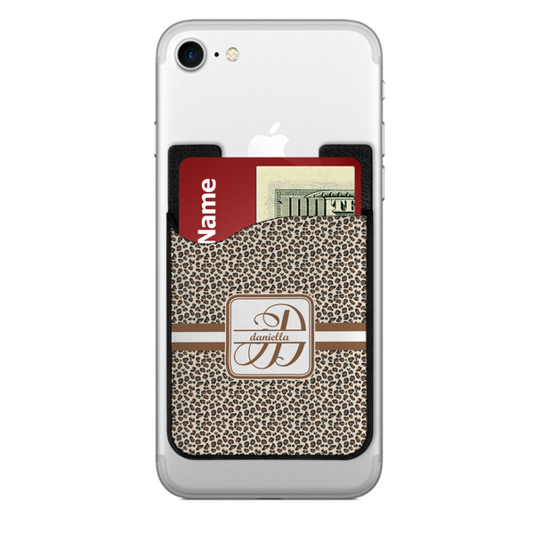 Custom Leopard Print 2-in-1 Cell Phone Credit Card Holder & Screen Cleaner (Personalized)