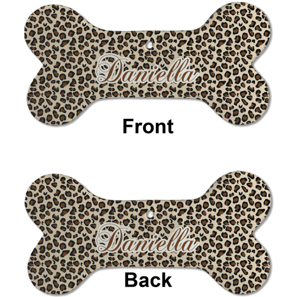 Leopard Print Ceramic Flat Ornament - Bone Front & Back (APPROVAL)