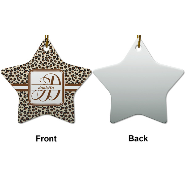 Leopard Print Ceramic Flat Ornament - Star Front & Back (APPROVAL)