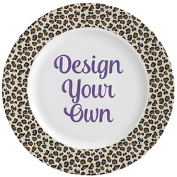 Leopard Print Ceramic Dinner Plates (Set of 4) (Personalized)