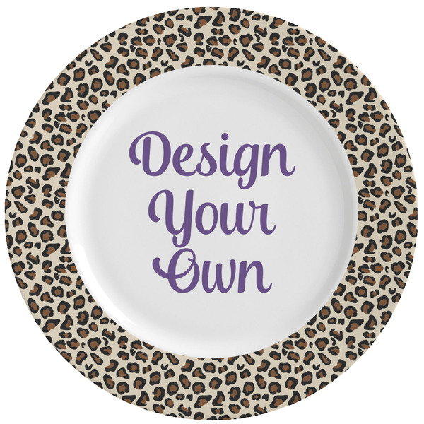 Custom Leopard Print Ceramic Dinner Plates (Set of 4) (Personalized)