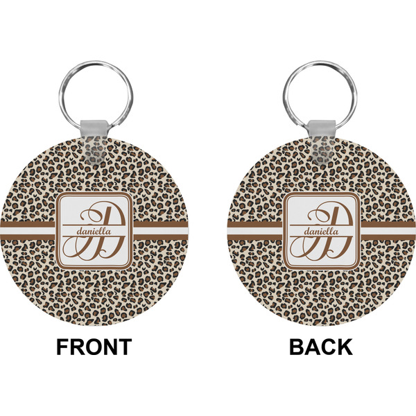 Leopard Print Circle Keychain (Front + Back)