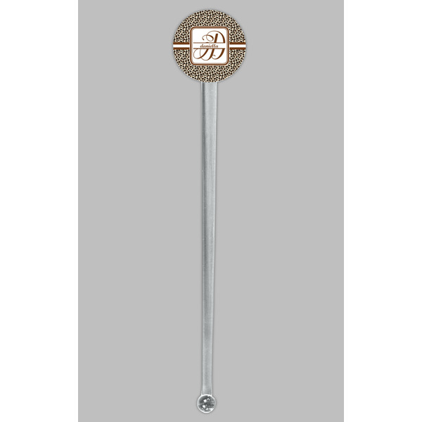 Leopard Print Clear Plastic 7" Stir Stick - Round - Single Stick