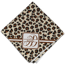 Leopard Print Cloth Dinner Napkin - Single w/ Name and Initial