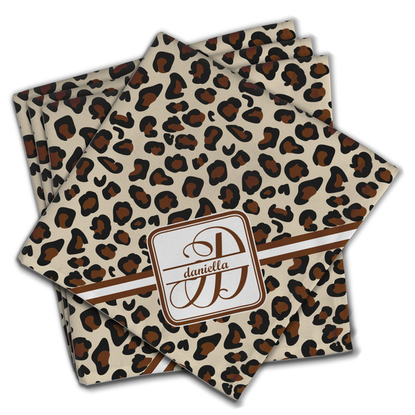 Custom Leopard Print Cloth Napkins (Set of 4) (Personalized)