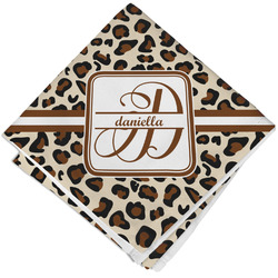 Leopard Print Cloth Cocktail Napkin - Single w/ Name and Initial