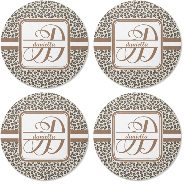Leopard Print Coaster Round Rubber Back - Apvl