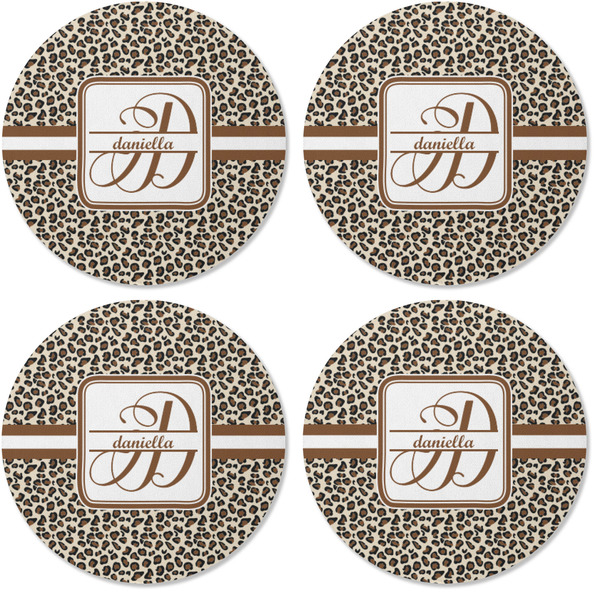 Leopard Print Coaster Round Rubber Back - Apvl
