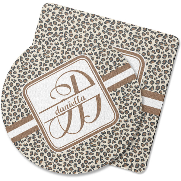 Custom Leopard Print Rubber Backed Coaster (Personalized)