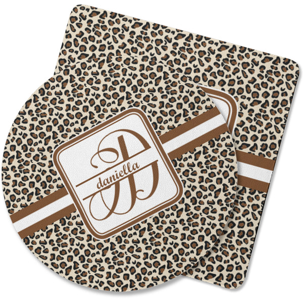 Custom Leopard Print Rubber Backed Coaster (Personalized)