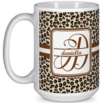 Leopard Print 15 Oz Coffee Mug - White (Personalized)