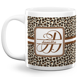 Leopard Print 20 Oz Coffee Mug - White (Personalized)