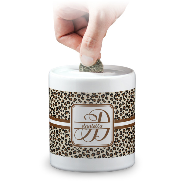 Custom Leopard Print Coin Bank (Personalized)