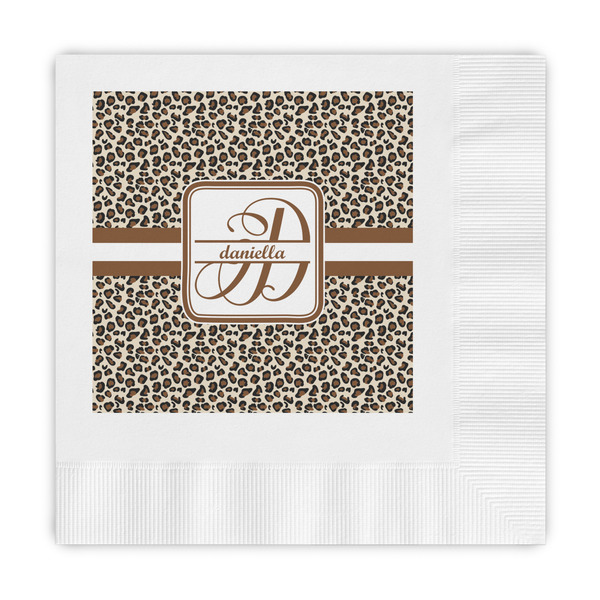 Custom Leopard Print Embossed Decorative Napkins (Personalized)