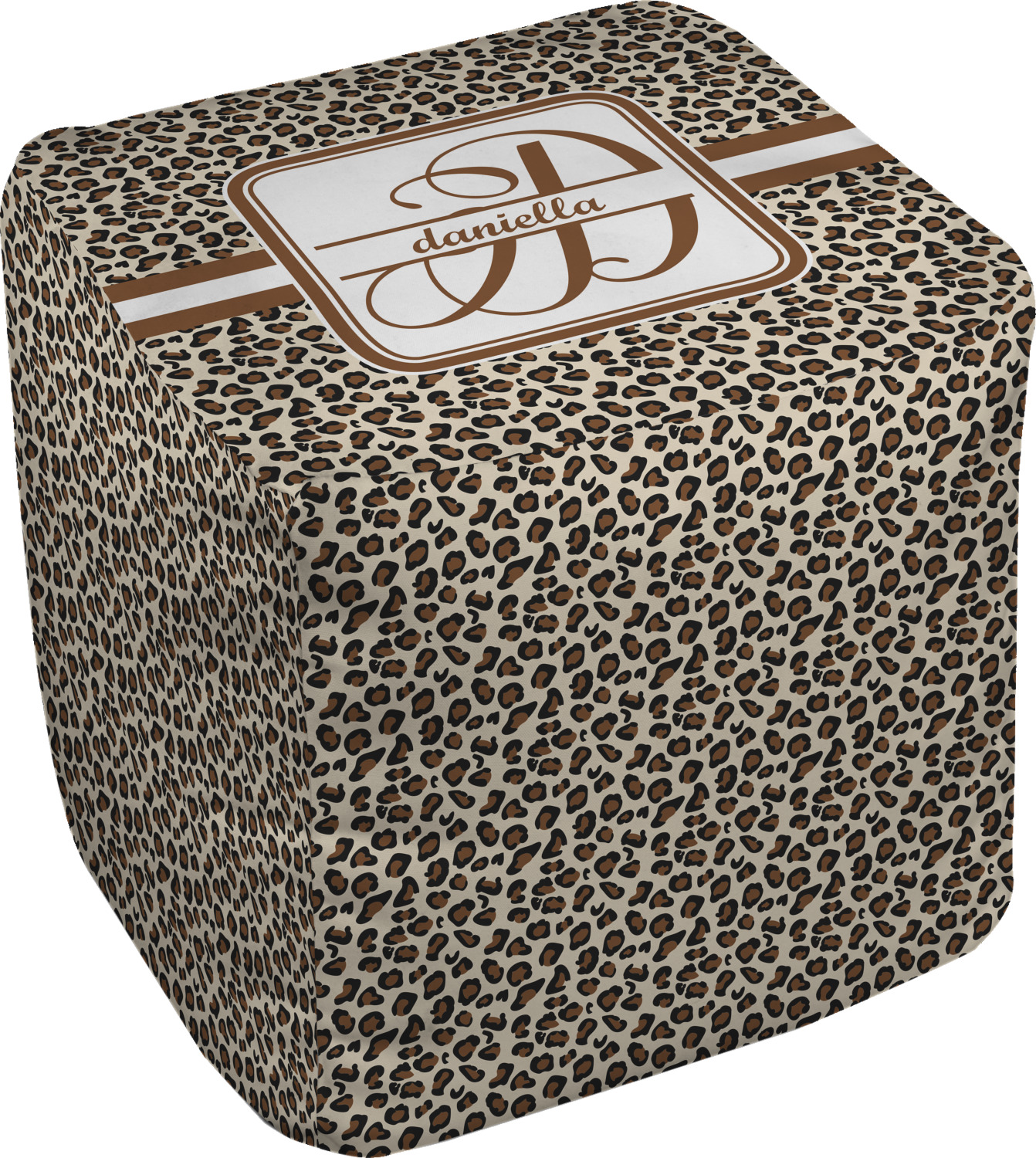 Leopard Print Cube Pouf Ottoman 18" (Personalized) YouCustomizeIt