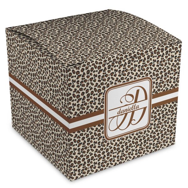 Custom Leopard Print Cube Favor Gift Boxes (Personalized)