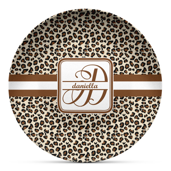 Custom Leopard Print Microwave Safe Plastic Plate - Composite Polymer (Personalized)