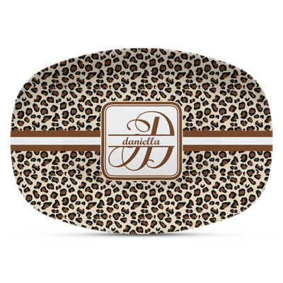 Leopard Print Plastic Platter - Microwave & Oven Safe Composite Polymer (Personalized)