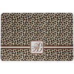 Leopard Print Dog Food Mat w/ Name and Initial
