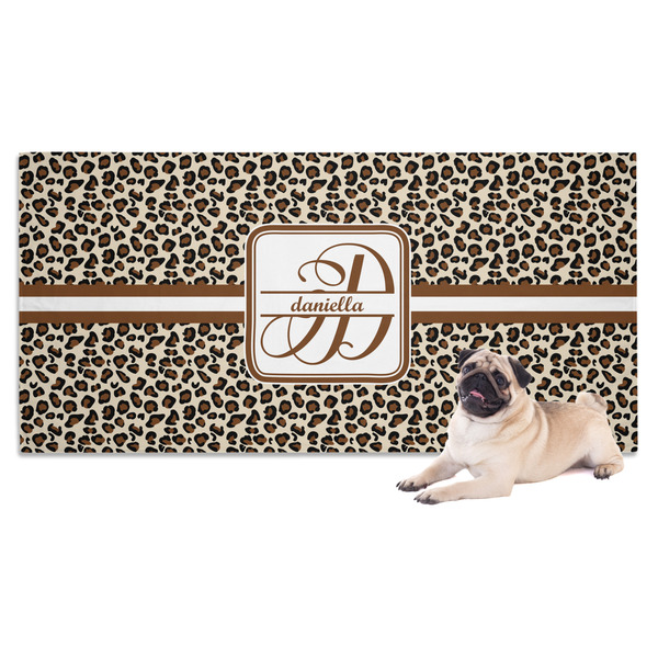 Custom Leopard Print Dog Towel (Personalized)