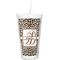 Leopard Print Double Wall Tumbler with Straw (Personalized)