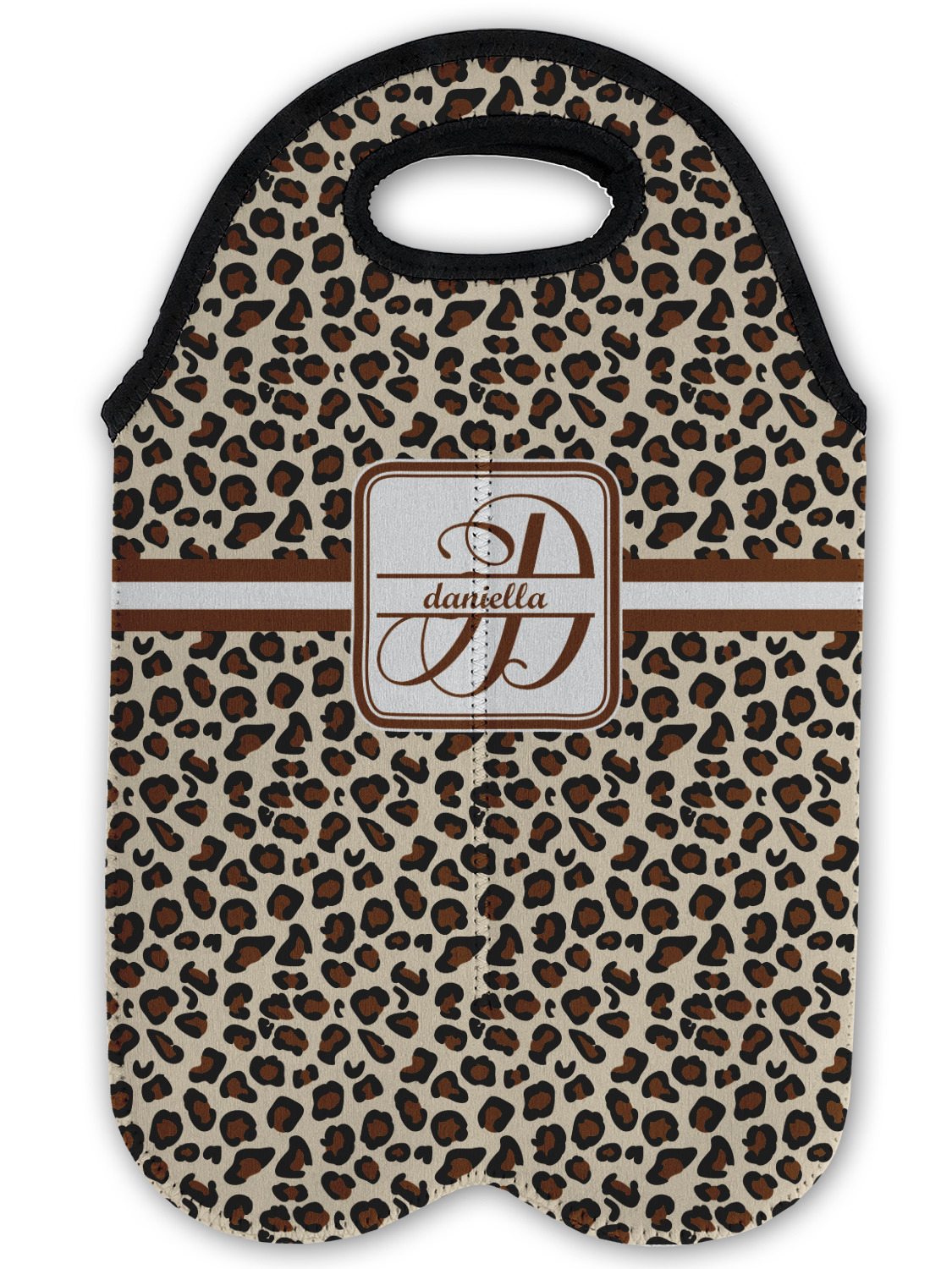 Leopard Print Wine Tote Bag 2 Bottles Personalized YouCustomizeIt