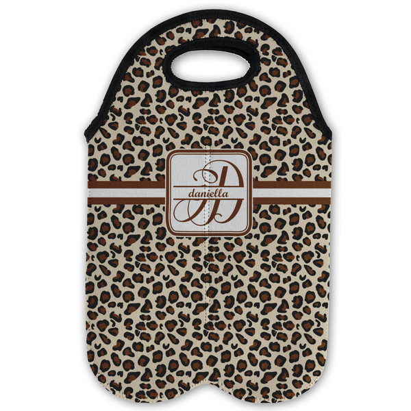 Leopard Print Double Wine Tote - Flat (new)