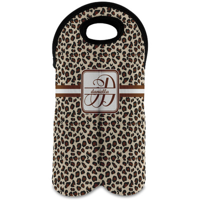 Leopard Print Wine Tote Bag (2 Bottles) (Personalized)