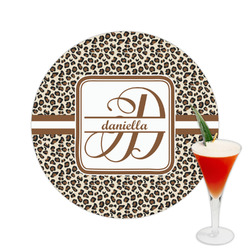Leopard Print Printed Drink Topper -  2.5" (Personalized)