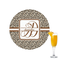 Leopard Print Printed Drink Topper - 2.15" (Personalized)