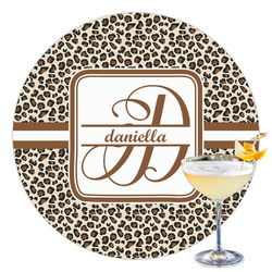 Leopard Print Printed Drink Topper - 3.5" (Personalized)