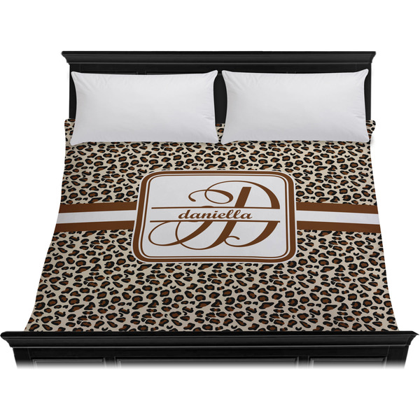 Leopard Print Duvet Cover - King - On Bed - No Prop