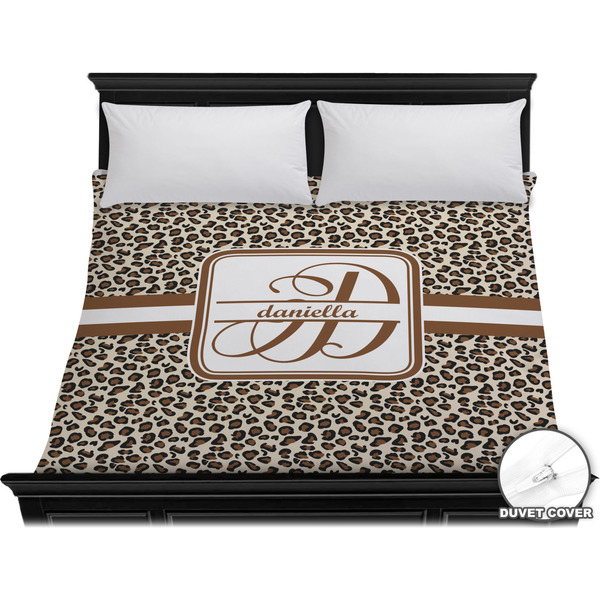 Custom Leopard Print Duvet Cover - King (Personalized)