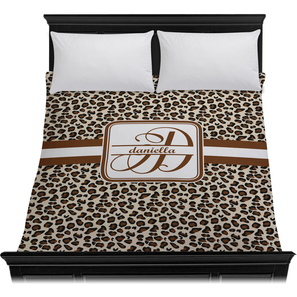 Leopard Print Duvet Cover - Queen - On Bed - No Prop