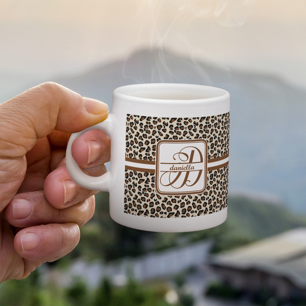 Custom Leopard Print Single Shot Espresso Cup - Single (Personalized)