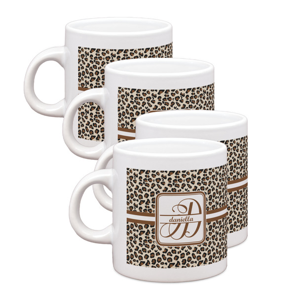 Custom Leopard Print Single Shot Espresso Cups - Set of 4 (Personalized)