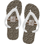 Leopard Print Flip Flops - Small (Personalized)