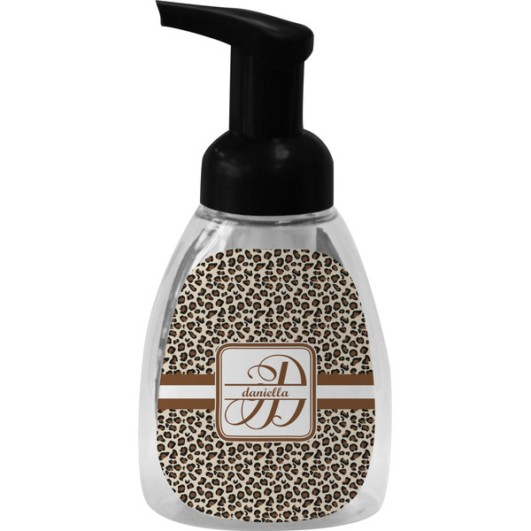 Custom Leopard Print Foam Soap Bottle - Black (Personalized)