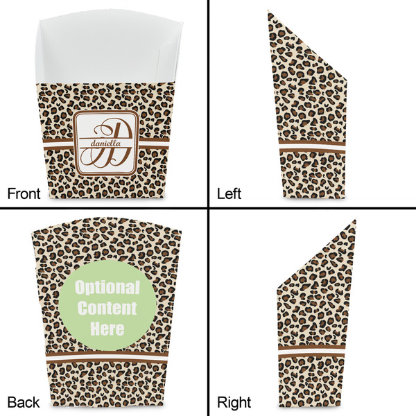 Leopard Print French Fry Favor Box - Front & Back View
