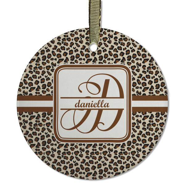 Leopard Print Frosted Glass Ornament - Round