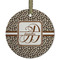 Leopard Print Frosted Glass Ornament - Round