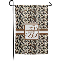 Leopard Print Small Garden Flag - Single Sided w/ Name and Initial
