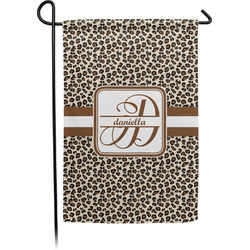 Leopard Print Small Garden Flag - Double Sided w/ Name and Initial