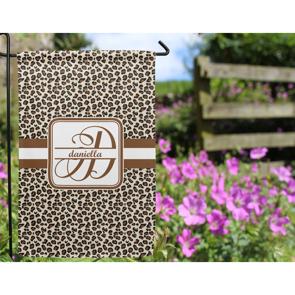 Leopard Print Garden Flag - Outside In Flowers