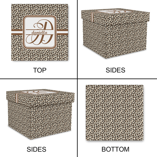 Leopard Print Gift Boxes with Lid - Canvas Wrapped - Large - Approval